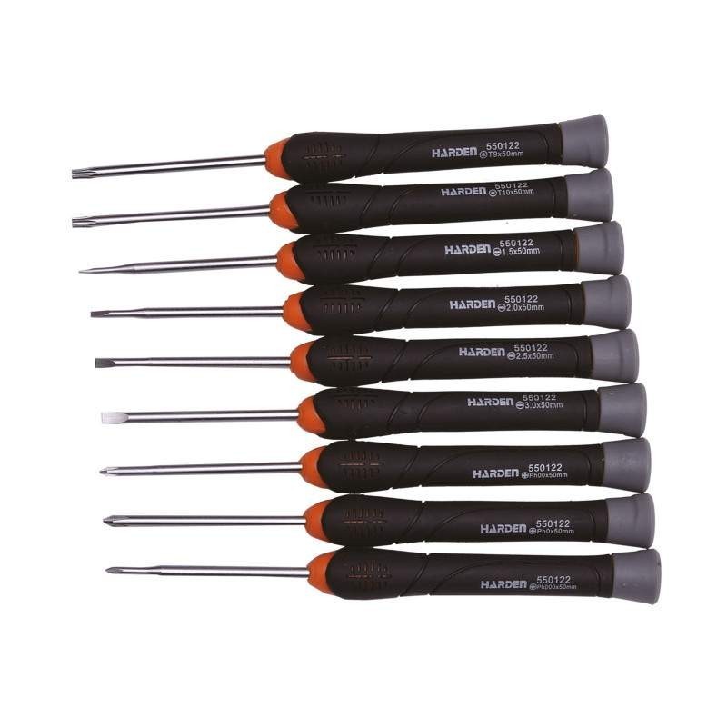 Set de 9 Surubelnite de Precizie, Profesional, Harden