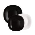 Set de Masa Luminarc, 18 Farfurii, Alb Negru, Perfect Home