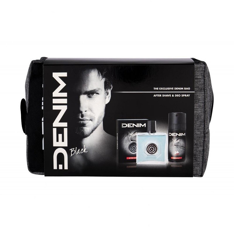 Set Denim Black After Shave 100 ml + Deodorant Spray 150 ml + Borseta