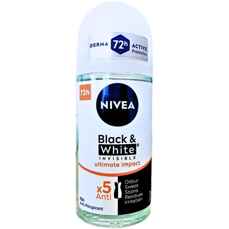Set Deodorant Roll-On Invisible Black & White Ultimate Impact Nivea Deo 50ml