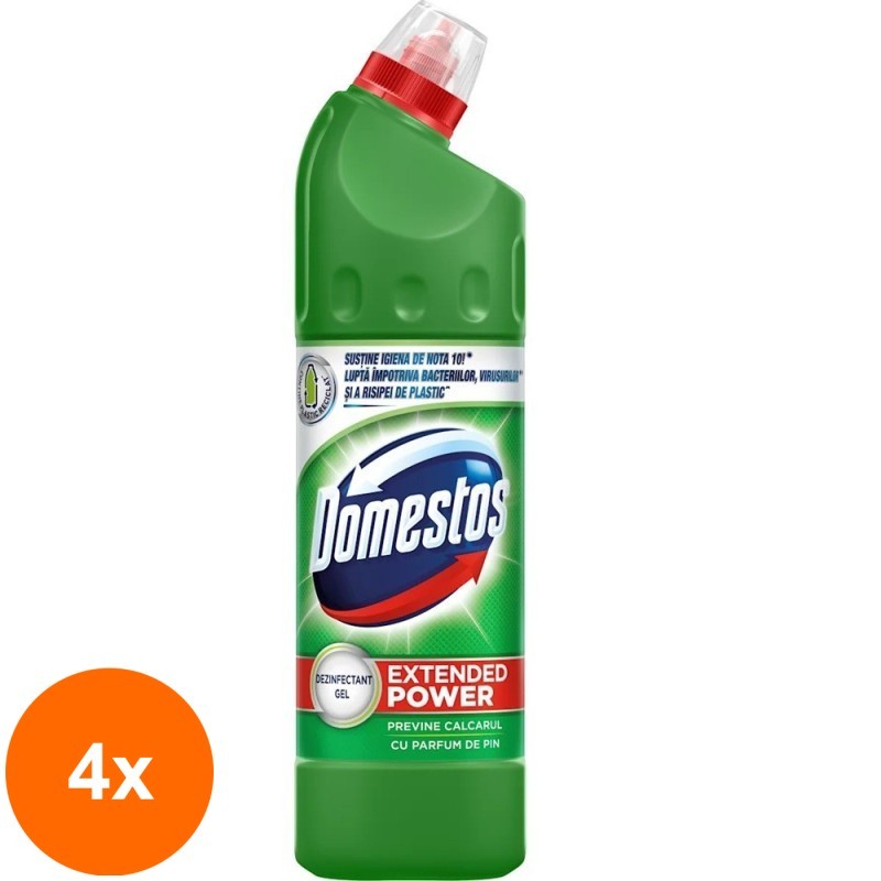 Set Dezinfectant Toaleta Domestos Pine Fresh, 4 x 750 ml