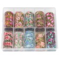 Set Folii Transfer Luxorise 10 Flowers In Bloom, 10 Bucati