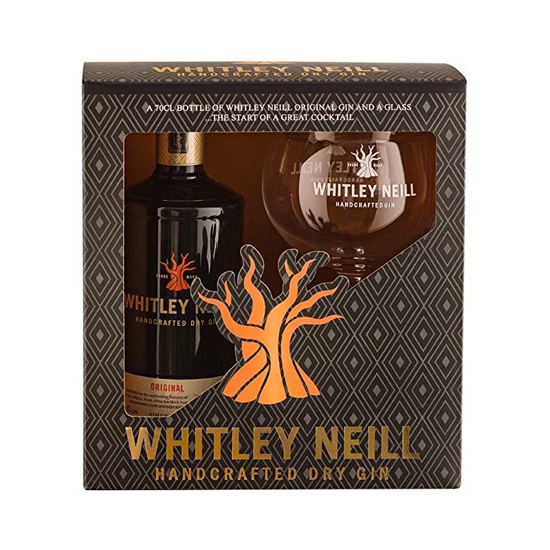 Set Gin Original, Whitley Neill, Dry Gin, 43% Alcool, 0.7 l + Copa Glass