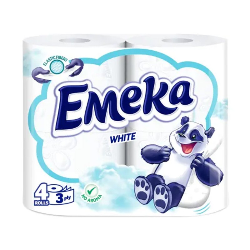 Set Hartie Igienica Emeka White No Aroma, 4 Role