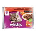 Set Hrana Umeda pentru Pisici Whiskas Selectii Adult, cu Carne si Legume, 4 Plicuri x 100 g