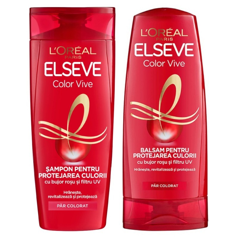 Set Ingrijire Par L'Oreal Paris Elseve Color Vive pentru Par Vopsit Sampon, 250 ml si Balsam, 200 ml