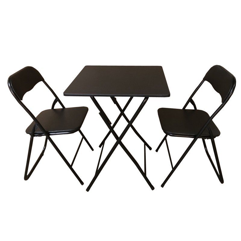 Set Masa si 2 Scaune, Pliabile, din Metal si MDF, Blueberg