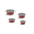 Set Oale de Gatit Inox, Capace Sticla, 2 / 2.8 / 3.8 / 6.3 l,  8 Piese, Rosu