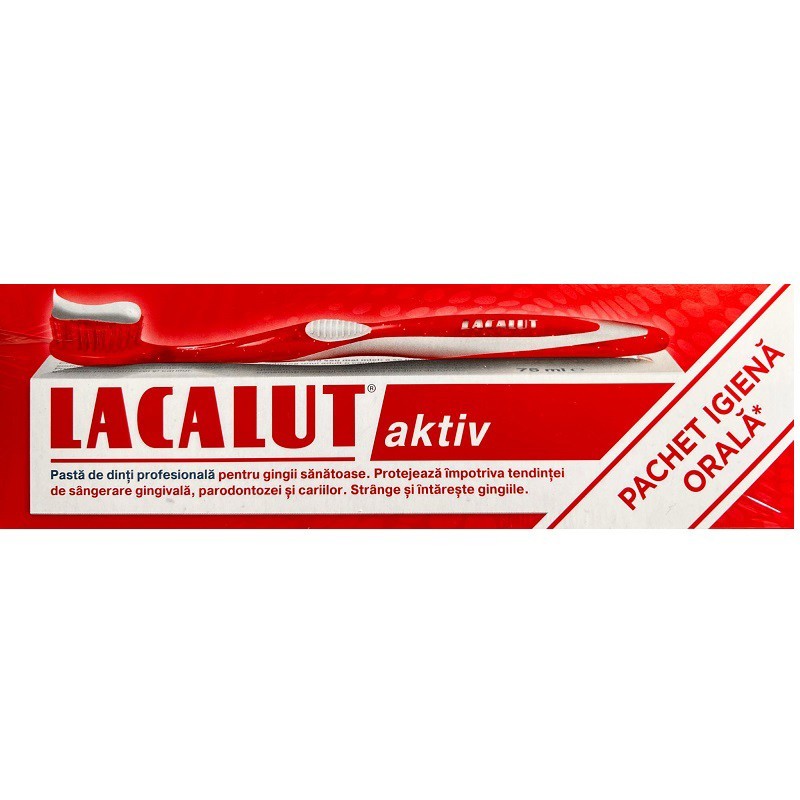Set Pasta de Dinti Lacalut Aktiv 75ml + Periuta de Dinti Lacalut