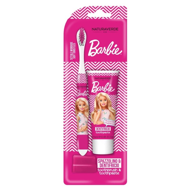 Set Pasta de Dinti si Periuta de Dinti Barbie, Naturaverde, 25 ml