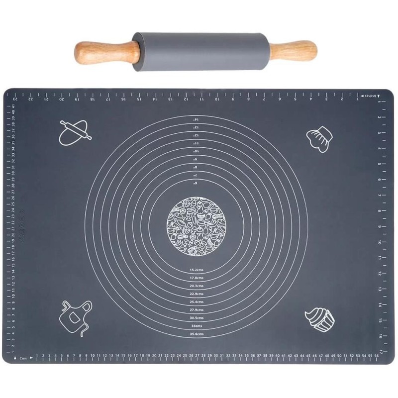 Set pentru Framantat si Modelat Aluat, din Silicon, Sucitor si Placa 64 x 45 cm