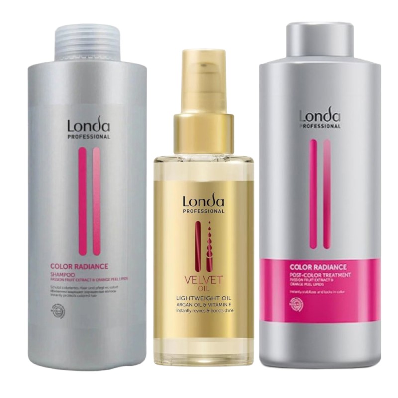 Set Promo Color Radiance, Sampon 1000 ml, Tratament 1000 ml, Ulei Par Care Velvet Oil 100 ml