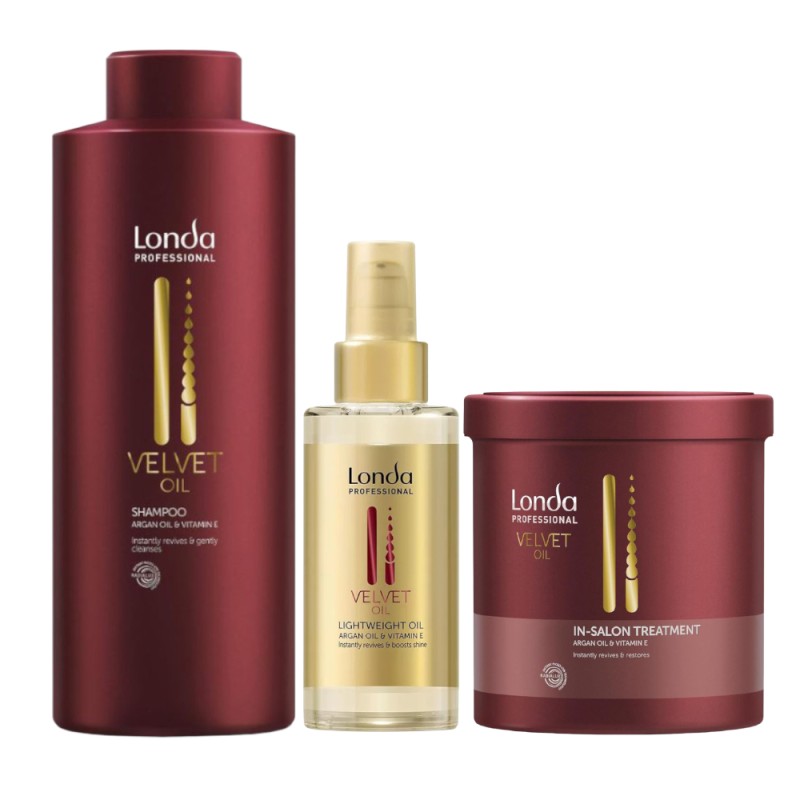 Set Promo Velvet Oil, Sampon 1000 ml, Masca 750 ml, Ulei Par Care Velvet Oil 100 ml