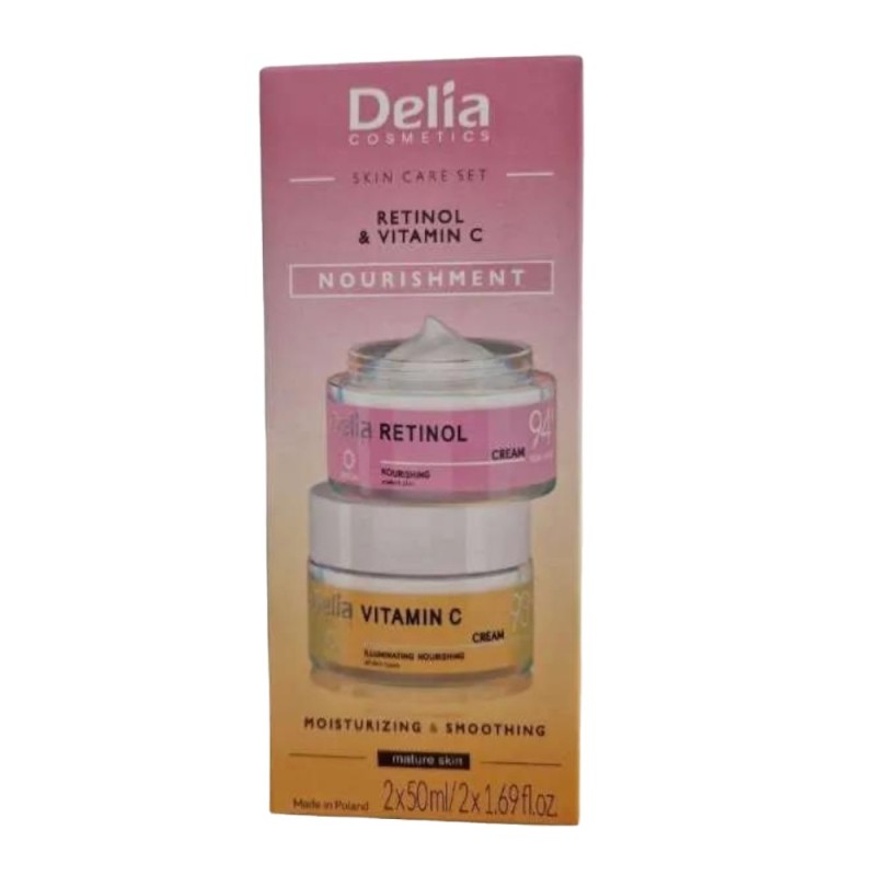 Set Retinol si Crema de Fata Nutritiva cu Vitamina C, Delia