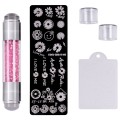 Set Stampila Unghii + Matrita Crystal Nail Art, Xy-15, SensoPRO Milano