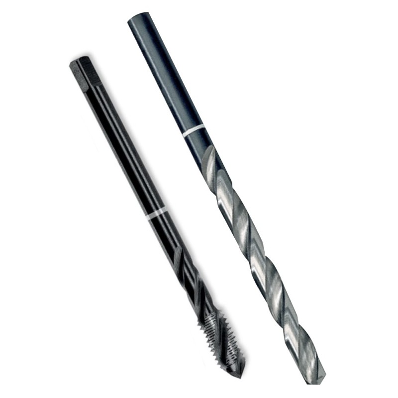 Set Twinbox: Tarod HSS-E Vap, Forma C/ 39° Rsp, Banda Alba, M14 X 2.0, Filet 12, din 376 + Burghiu R 12