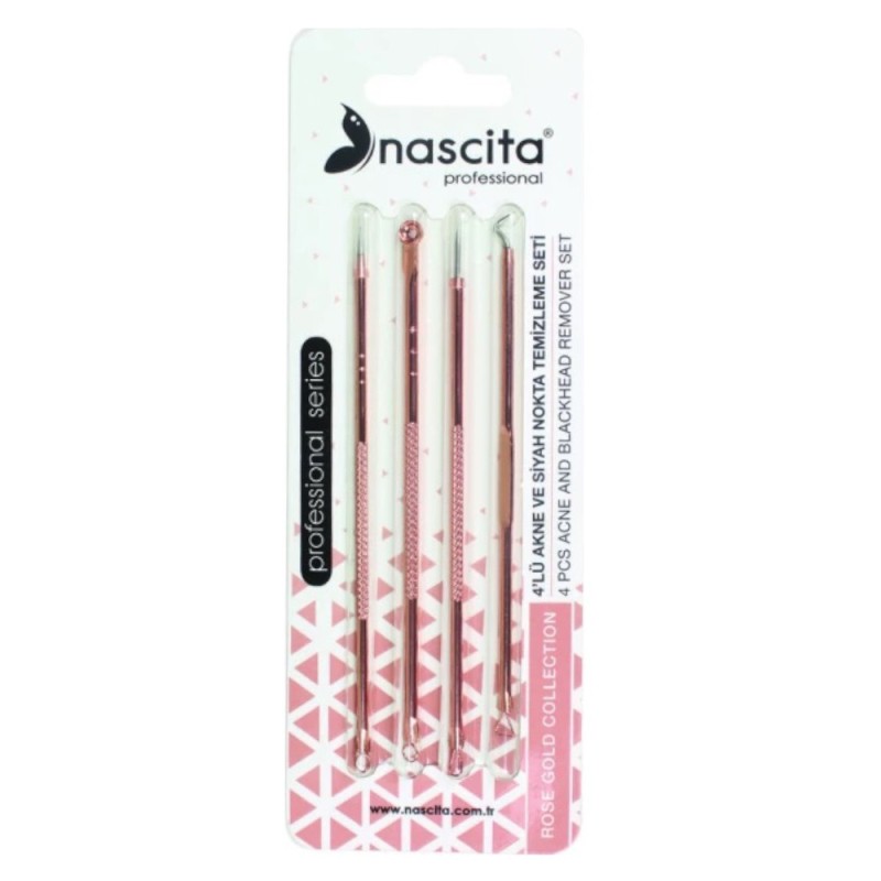 Set Ustensile pentru Indepartarea Punctelor Negre si Acneei Nascita, 4 Bucati