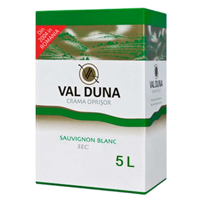 Set Vin Alb Crama Oprisor Val Duna Sauvignon Blanc, Sec, Bag in Box, Punga 3 x 5 l