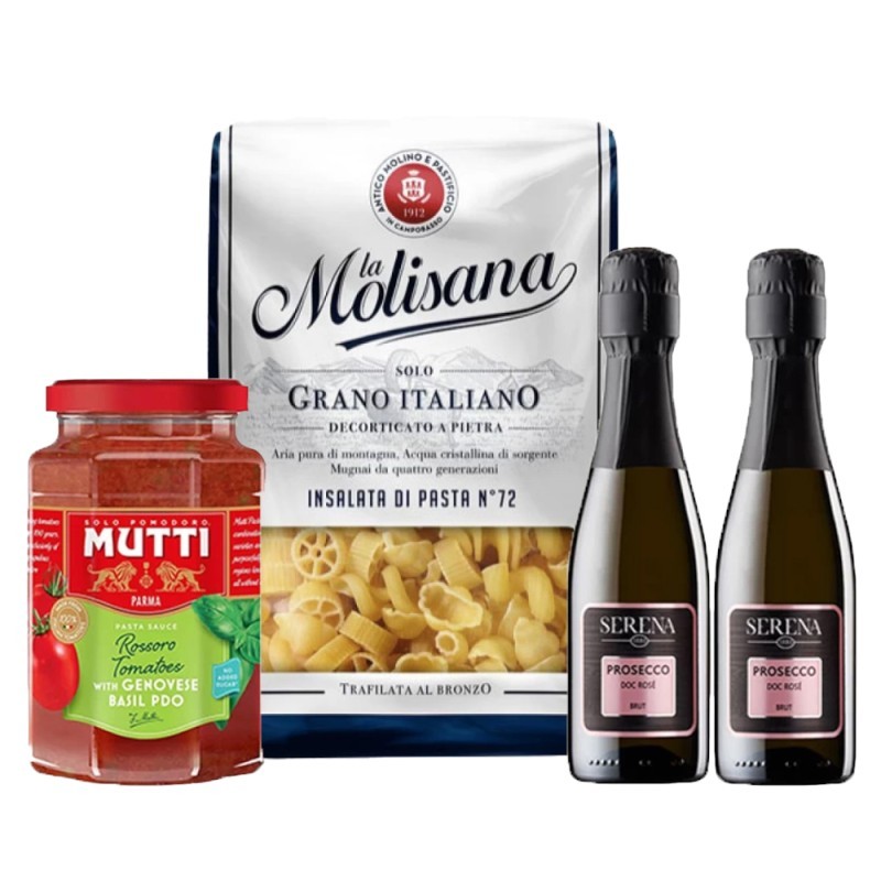 Set Vin Spumant Serena, Paste Molisana si Sos de Rosii Mutti