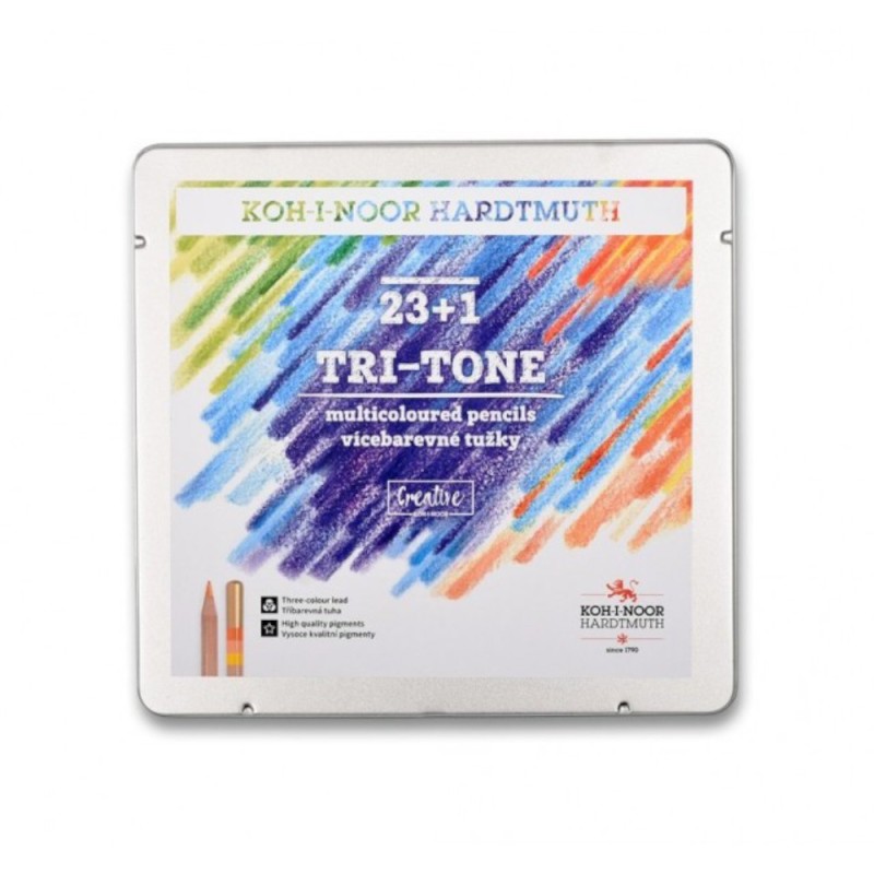 Creioane Tri Tone, 23 Culori si 1 Blender