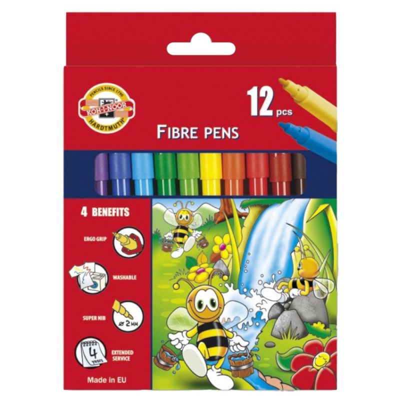 Markere Scolare Colectia Bees, 12 Culori