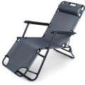 Sezlong Pliabil cu 3 Pozitii, Gri, Perfect Home