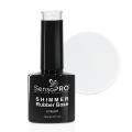 Shimmer Rubber Base SensoPRO Milano, 01 Milky White Shimmer Gold, 10 ml
