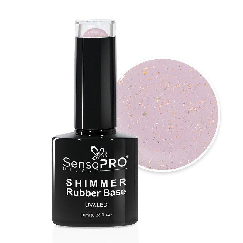 Shimmer Rubber Base SensoPRO Milano, 19 Glimmer Champagne, 10 ml