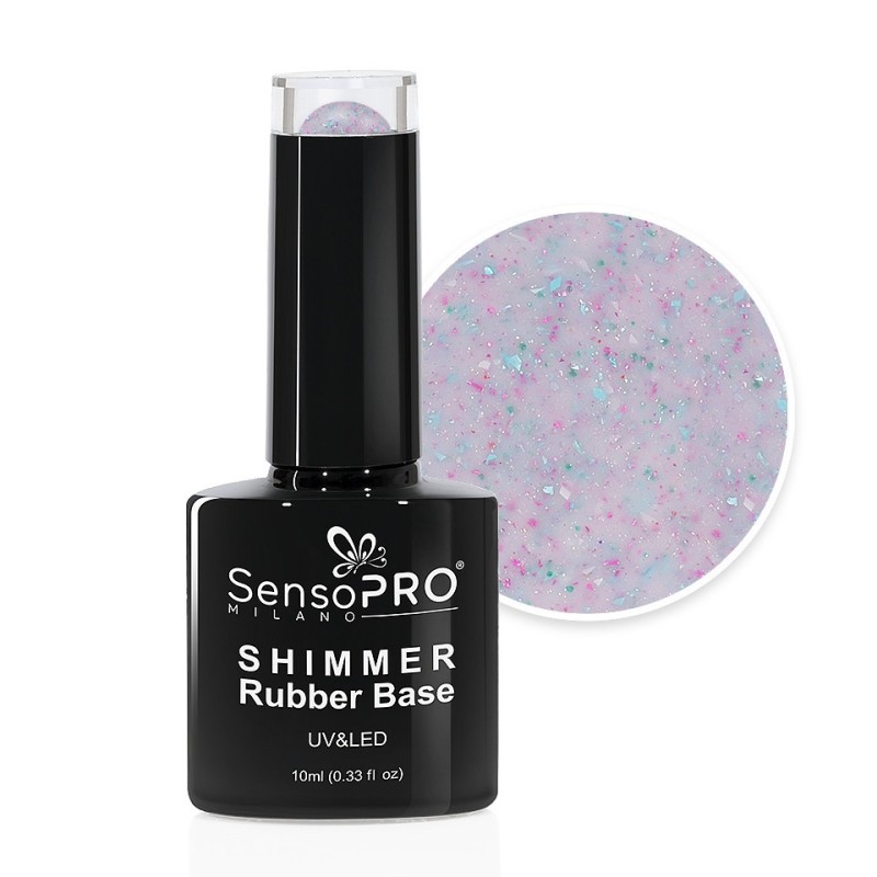Shimmer Rubber Base SensoPRO Milano, 41 Beaded Rainbow, 10 ml