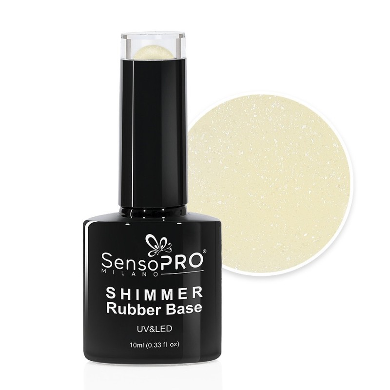 Shimmer Rubber Base SensoPRO Milano, 55 Frosted Honey, 10 ml