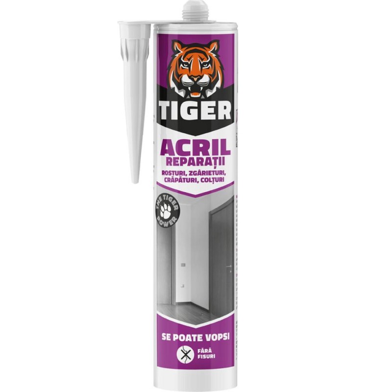 Silicon Acrilic Alb pentru Reparatii, Tiger, 260 ml