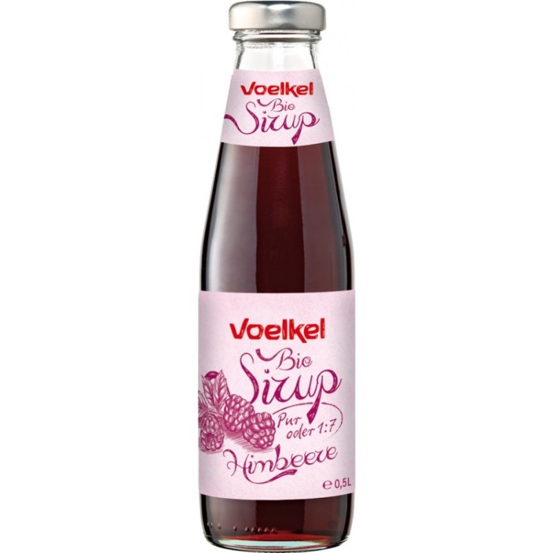 Sirop BIO de Zmeura 1:7, 500 ml, Voelkel