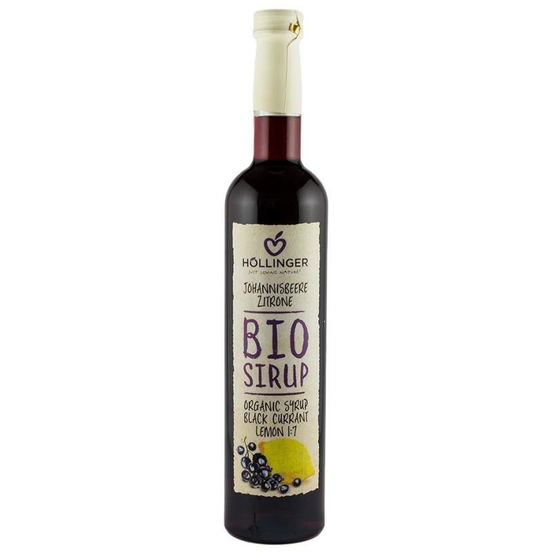 Sirop Bio din Coacaze Negre cu Lamaie, 0,5 l Hollinger