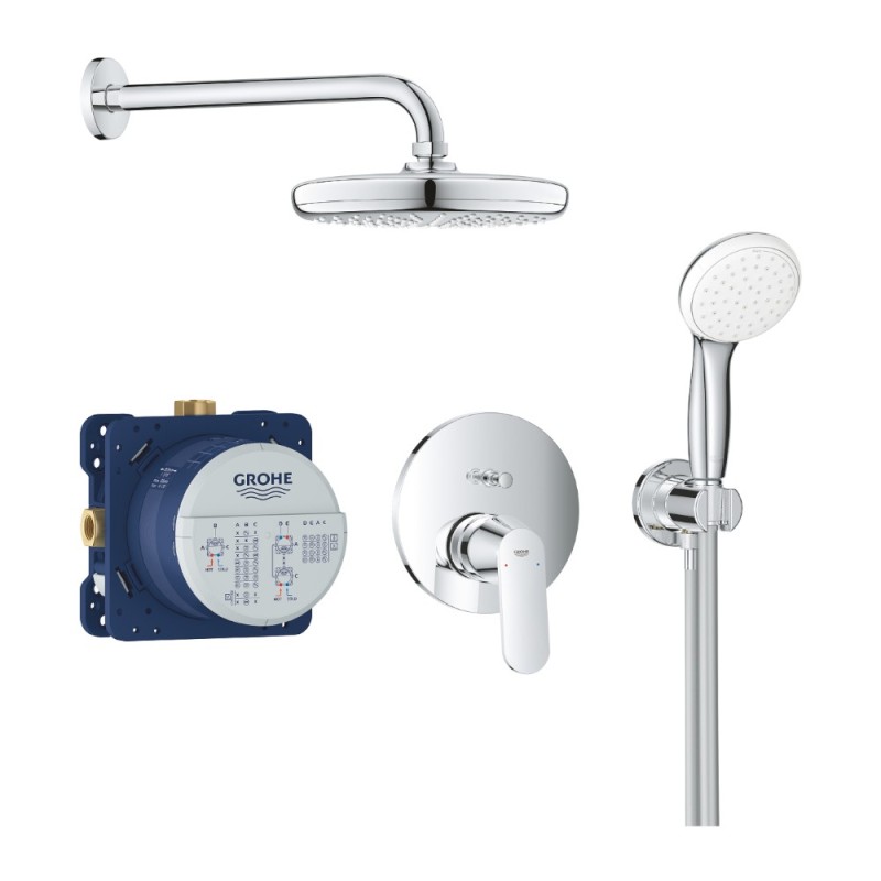 Sistem de Dus Incastrat, Perfect Tempesta 210, Crom, Grohe Eurosmart Cosmopolitan