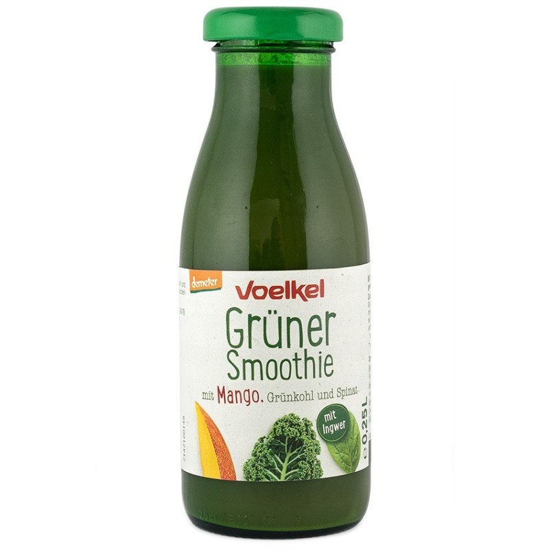 Smoothie Verde Bio cu Mango, varza kale si Spanac, 250 ml Voelkel
