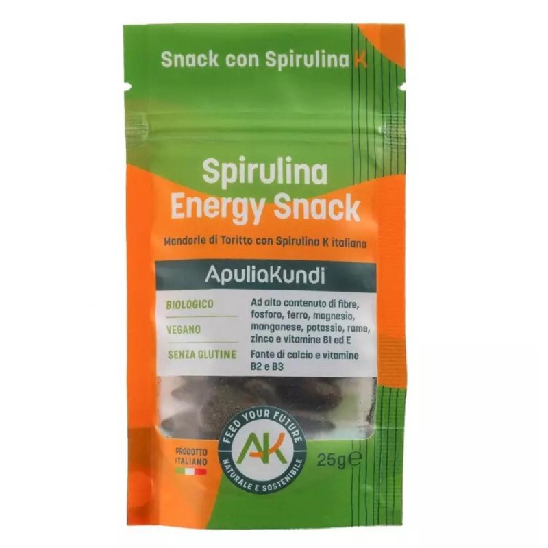 Snack Bio Energy, Migdale de Toritto cu Spirulina K, 25 g, Apuliakundi