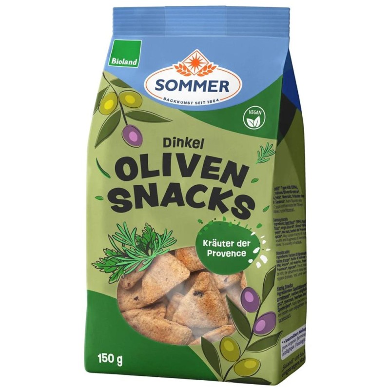Snack din Faina de Gau Spelta cu Masline si Ierburi de Provence, Sommer, Bio, 150 g