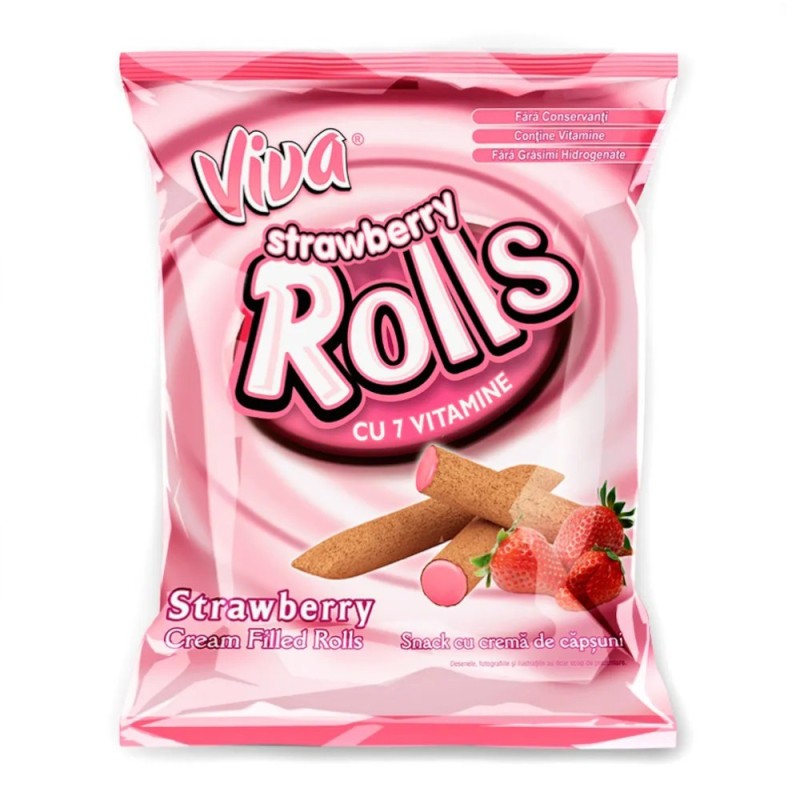 Snacksuri cu Crema de Capsuni, Viva, 100 g