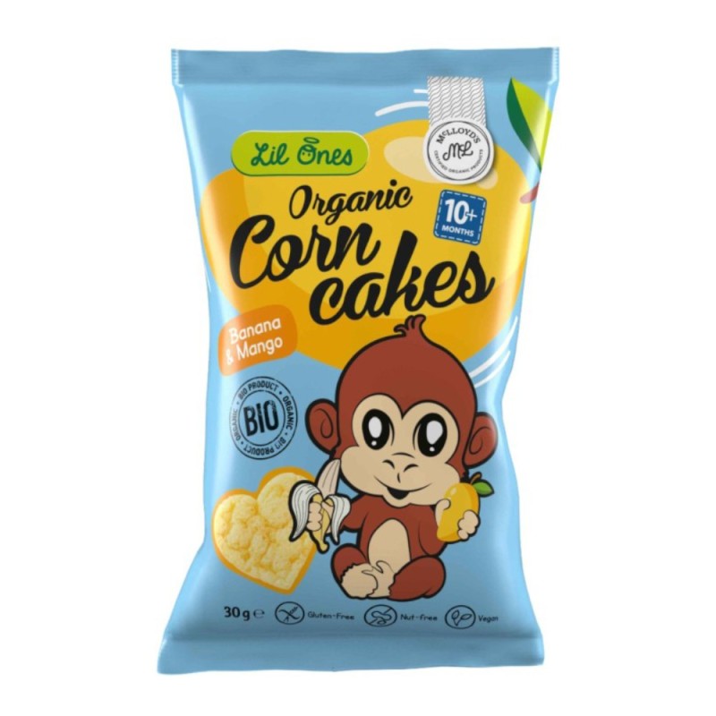 Snacksuri Eco din Porumb cu Banane si Mango, pentru Copii, McLloyd's 30 g