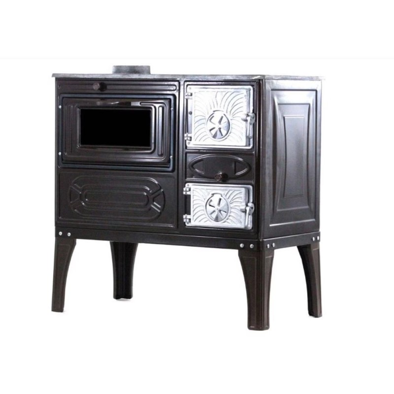 Soba Godin pe Lemne cu Plita si Cuptor, Model EKO, Evacuare Stanga, Z-tools