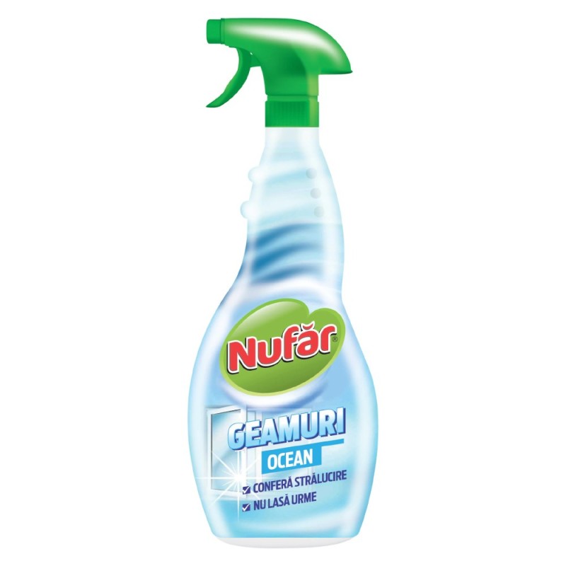 Solutie pentru Curatat Geamuri cu Pulverizator Nufar Ocean, 500 ml