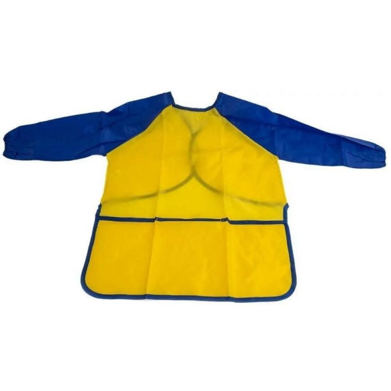Sort cu Maneci, de Pictura, Textil, 40 x 57 cm, Albastru si Galben