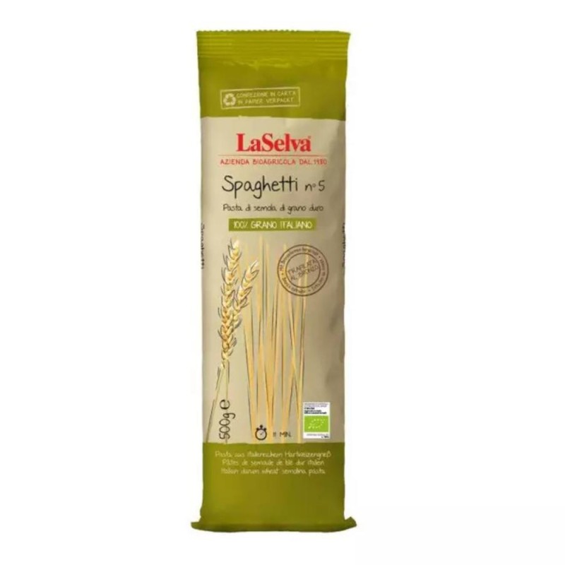 Spaghete Bio din Grau Dur, Nr.5, 500 g, LaSelva