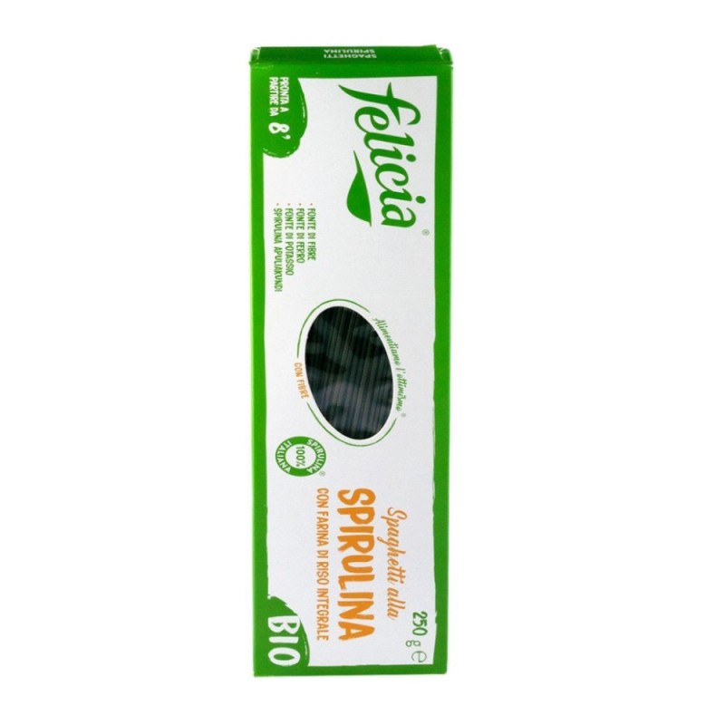 Spaghete Bio, Felicia, din Faina de Orez Integral si Spirulina, 250 g
