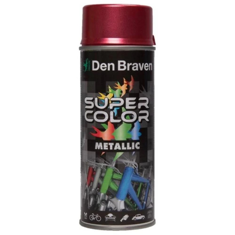 Spray Super Colors, Metallic Rosu, Den Braven, 400 ml