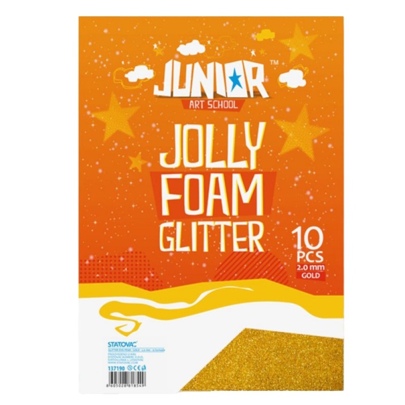 Spuma pentru Decorat, Statovac, cu Glitter, Format A4, Auriu, 10 Coli