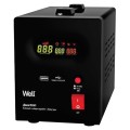 Stabilizator Automat de Tensiune cu Releu 1000VA / 600W, Negru, Well