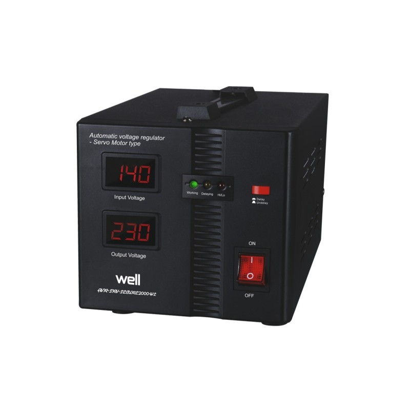 Stabilizator Automat de Tensiune cu Servo Motor Secure 2000VA / 1200W, Well