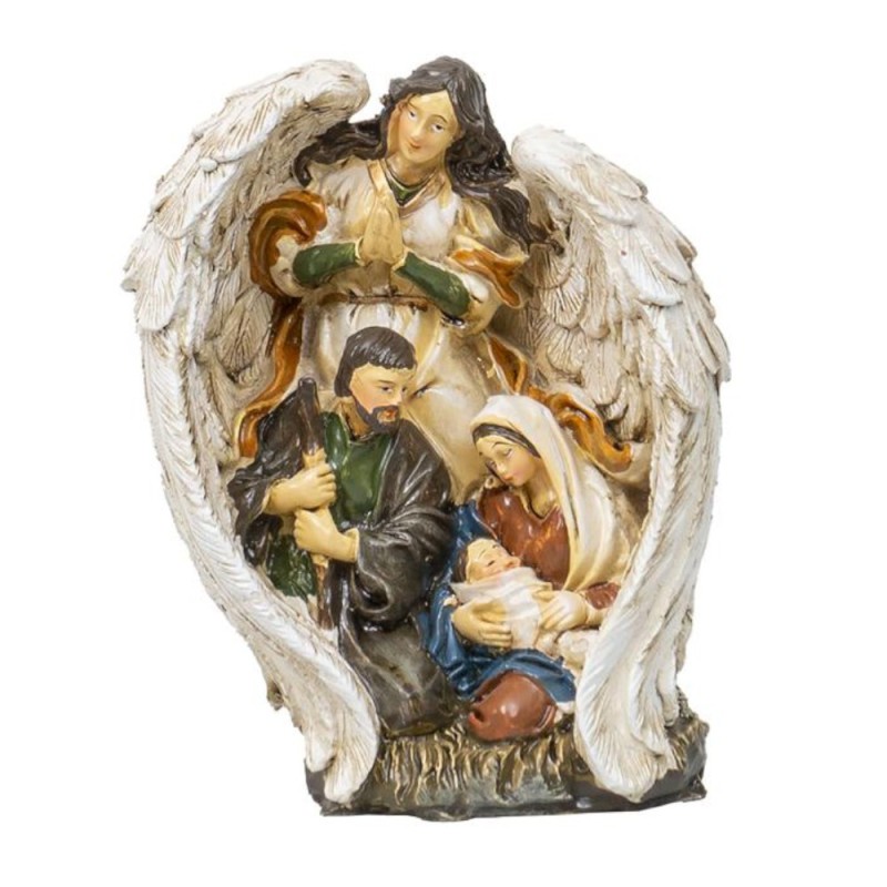 Statueta Decorativa, Model Familia Sfanta si Ingerul Pazitor, Rasina, Inaltime 15 cm