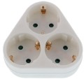 Stecher Triplu cu Contact Protectie, 3 X Schuko, Forma Triunghi, Well